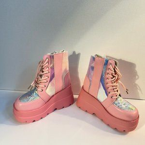 Pink Platform Bubble Gum boots